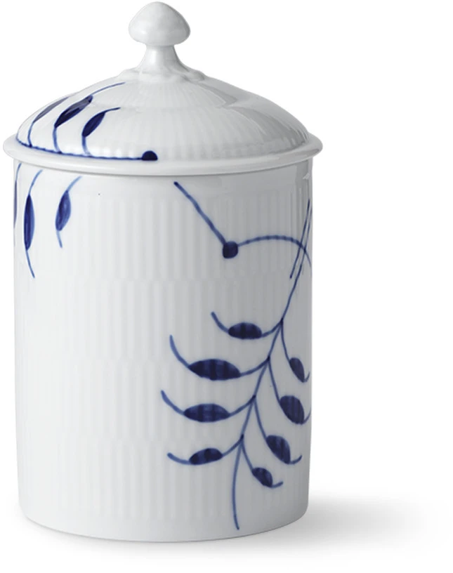 Royal Copenhagen Blå Mega Riflet Krukke M. Låg 16 Cm 4 Royal Copenhagen Blå Mega Riflet Krukke M. Låg 16 Cm - Billede 2