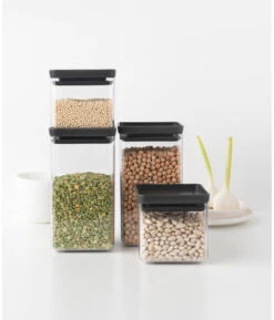 Brabantia Tasty+ Opbevaringsglas Stabelbare 4 Stk., Mørkegrå -GEJST Butik 122422 1
