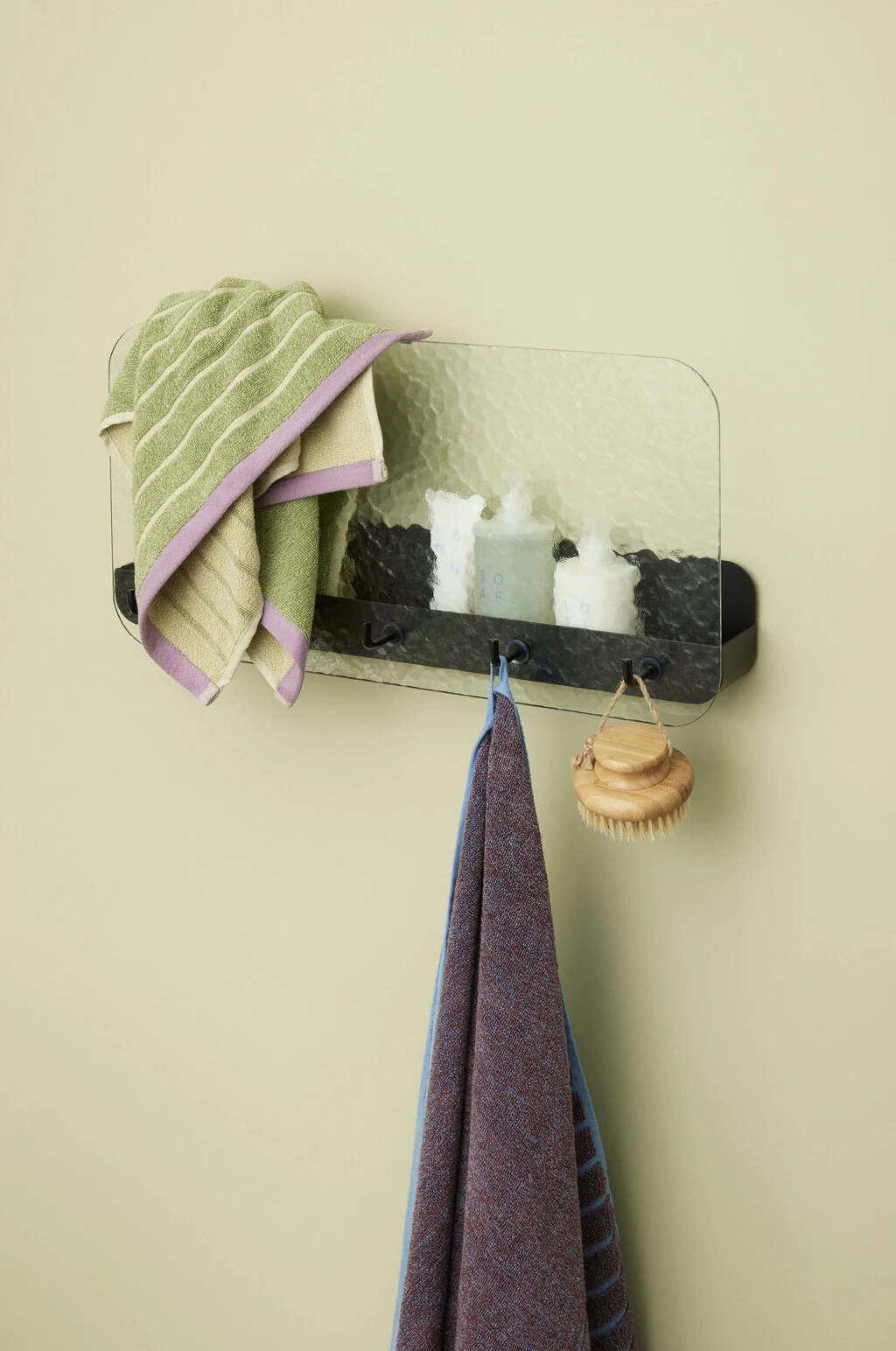 Hübsch Shack Hylde M. Knagerække 60 Cm, Tekstureret/Sort 5 Hübsch Shack Hylde M. Knagerække 60 Cm, Tekstureret/Sort - Billede 3