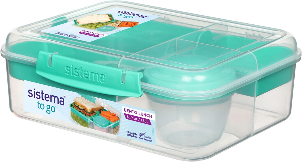 Sistema To Go Bento Madkasse 1,65 L, Minty Teal 3 Sistema To Go Bento Madkasse 1,65 L, Minty Teal