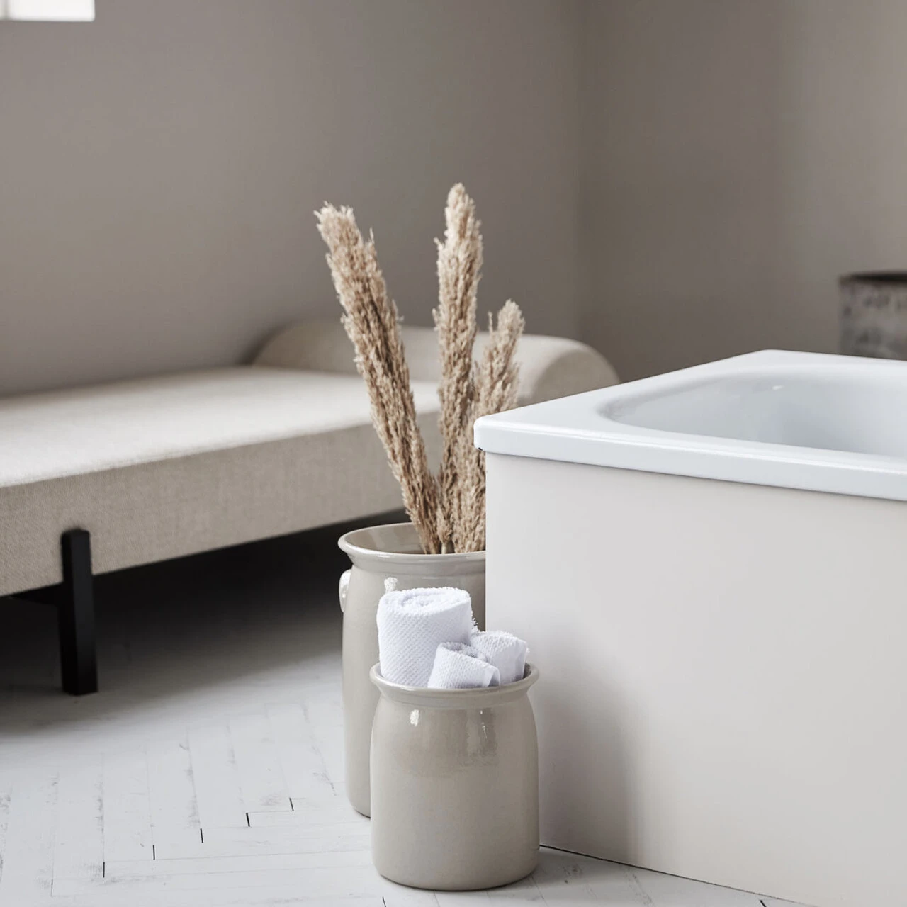 Meraki Keramik Krukke 24 Cm, Skallegrå 4 Meraki Keramik Krukke 24 Cm, Skallegrå - Billede 2