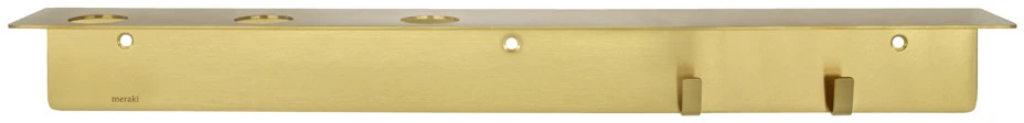 Meraki Hylde M. Sæbeholder Og Knager, Børstet Messing 3 Meraki Hylde M. Sæbeholder Og Knager, Børstet Messing
