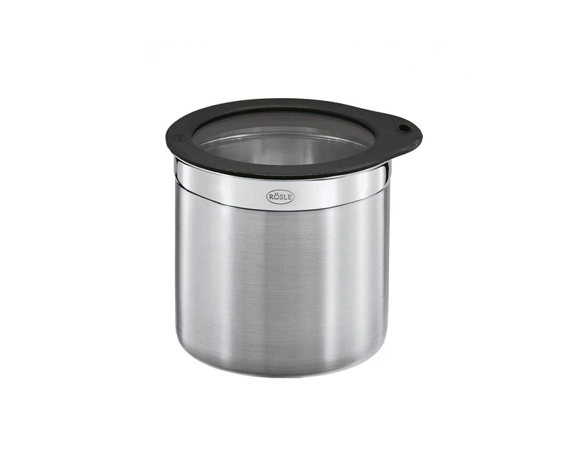 Rösle Opbevaringsdåse M. Låg 1,4 L, Stål/Klar/Sort 3 Rösle Opbevaringsdåse M. Låg 1,4 L, Stål/Klar/Sort