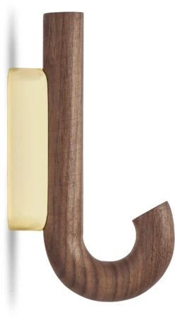 GEJST Hook Knage 13,3 Cm, Valnød/Messing