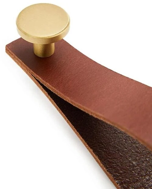 MOUD Home Dot Knage 15 Cm, Læder/Messing 4 MOUD Home Dot Knage 15 Cm, Læder/Messing - Billede 2