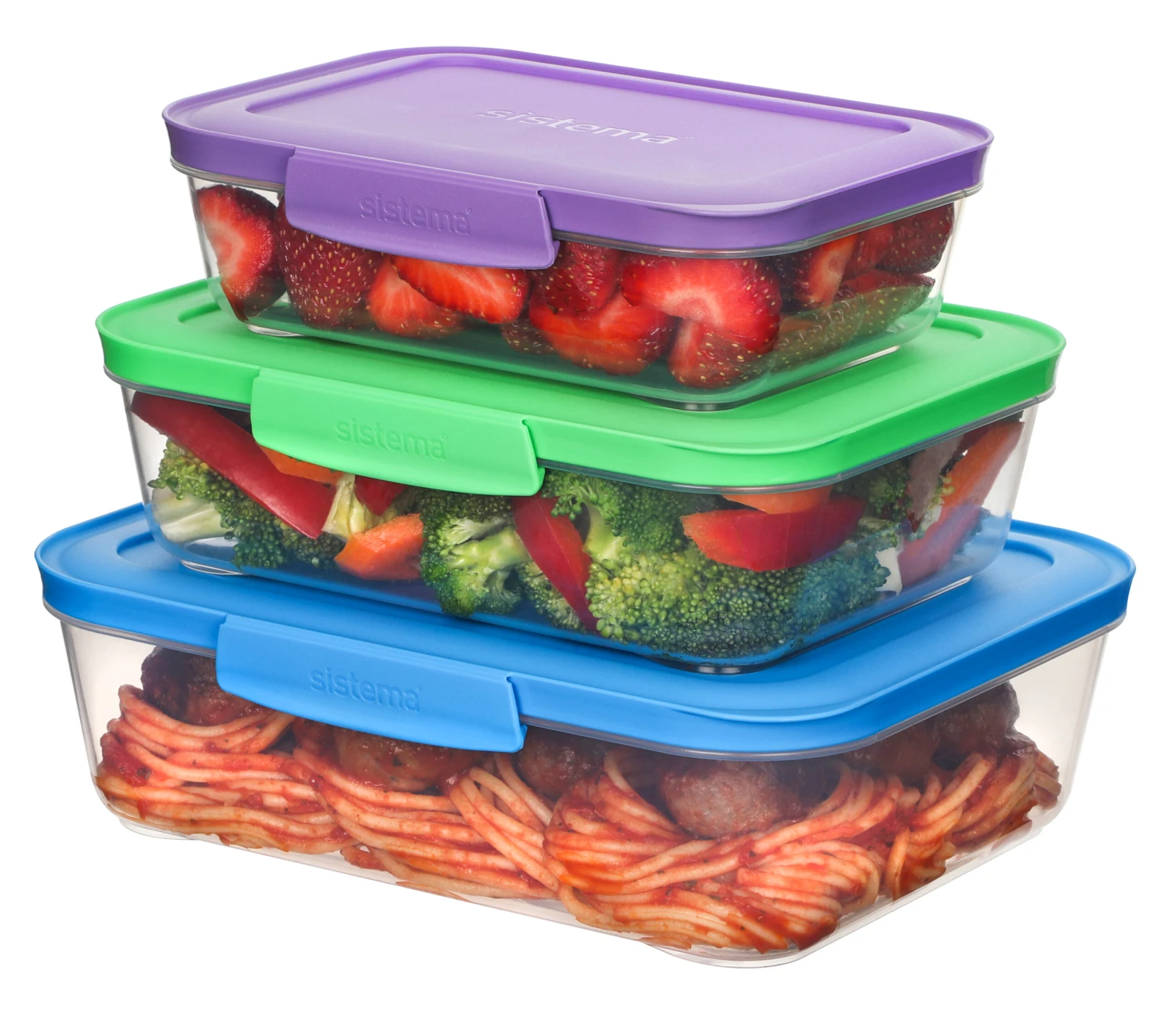 Sistema Nest It Meal Prep Opbevaringsbokse 3 Stk, Multifarvet 4 Sistema Nest It Meal Prep Opbevaringsbokse 3 Stk, Multifarvet - Billede 2
