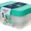 Sistema Nest It Meal Prep Opbevaringsboks M. 3 Rum 5 Stk. 1,9 L, Minty Teal -GEJST Butik 59175 1.9L NestIT MealPrep 5Pack Angle Label