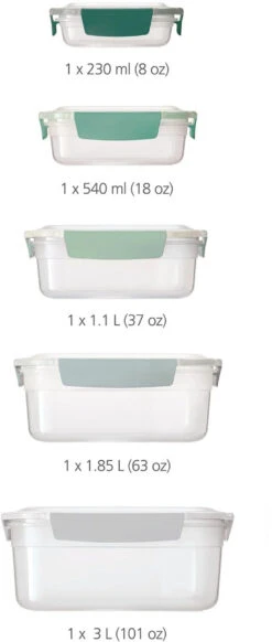 Joseph Joseph Nest Lock Opbevaringsboksesæt 5 Stk, Grøn 12 Joseph Joseph Nest Lock Opbevaringsboksesæt 5 Stk, Grøn -GEJST Butik 81127 4