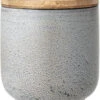 Bloomingville Kendra Krukke M. Låg 13 Cm, Grå Stentøj 2 Bloomingville Kendra Krukke M. Låg 13 Cm, Grå Stentøj -GEJST Butik 82043444