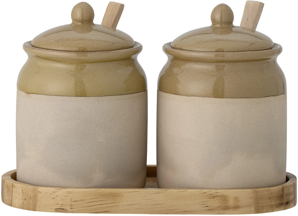 Creative Collection Elaf Krukke M. Låg & Ske H14 Cm, Brun 3 Creative Collection Elaf Krukke M. Låg & Ske H14 Cm, Brun