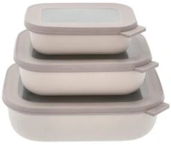 Mepal Cirqula Lav Rekt. Skålesæt M. Låg 3 Stk, Nordic White