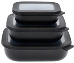 Mepal Cirqula Lav Rekt. Skålesæt M. Låg 3 Stk, Sort