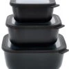 Mepal Cirqula Høj Rekt. Skålesæt M. Låg 3 Stk, Sort -GEJST Butik 8720294004561