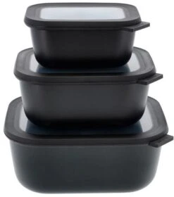 Mepal Cirqula Høj Rekt. Skålesæt M. Låg 3 Stk, Sort