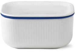 Royal Copenhagen Hvid Riflet Smørskål M. Låg