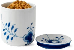 Royal Copenhagen Blå Mega Riflet Opbevaringskrukke Mellem -GEJST Butik RC0326