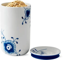 Royal Copenhagen Blå Mega Riflet Opbevaringskrukke Stor -GEJST Butik RC0432