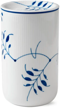 Royal Copenhagen Blå Mega Riflet Opbevaringskrukke Stor -GEJST Butik RC0439