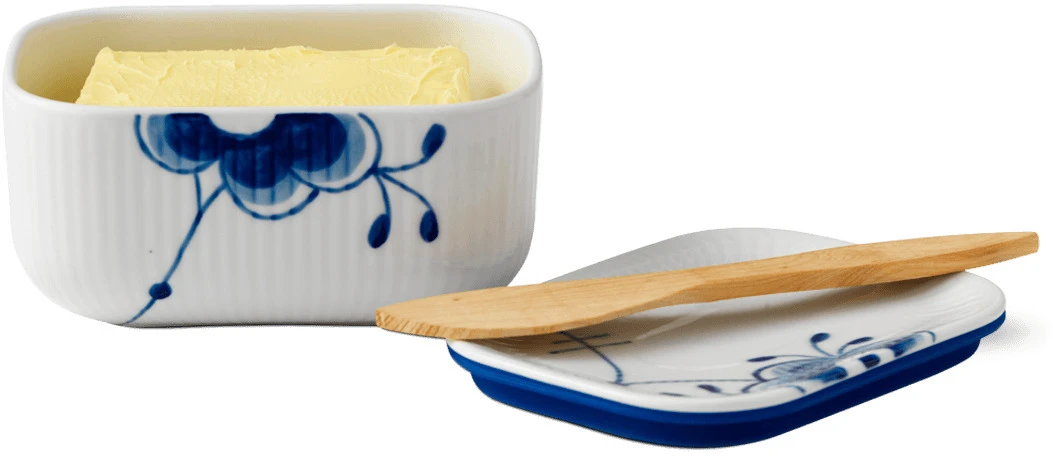 Royal Copenhagen Blå Mega Riflet Smørskål M. Låg 5 Royal Copenhagen Blå Mega Riflet Smørskål M. Låg - Billede 3