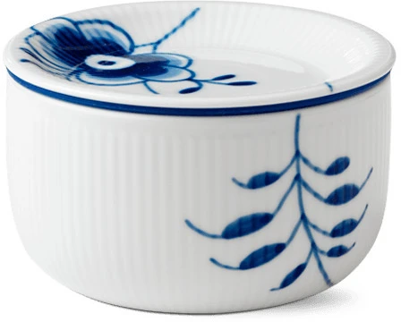 Royal Copenhagen Blå Mega Riflet Opbevaringskrukke Lille 3 Royal Copenhagen Blå Mega Riflet Opbevaringskrukke Lille