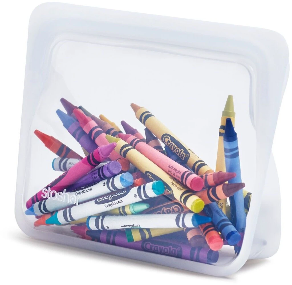 Stasher Stand Up Silikonepose Lille 828 Ml, Clear 4 Stasher Stand Up Silikonepose Lille 828 Ml, Clear - Billede 2